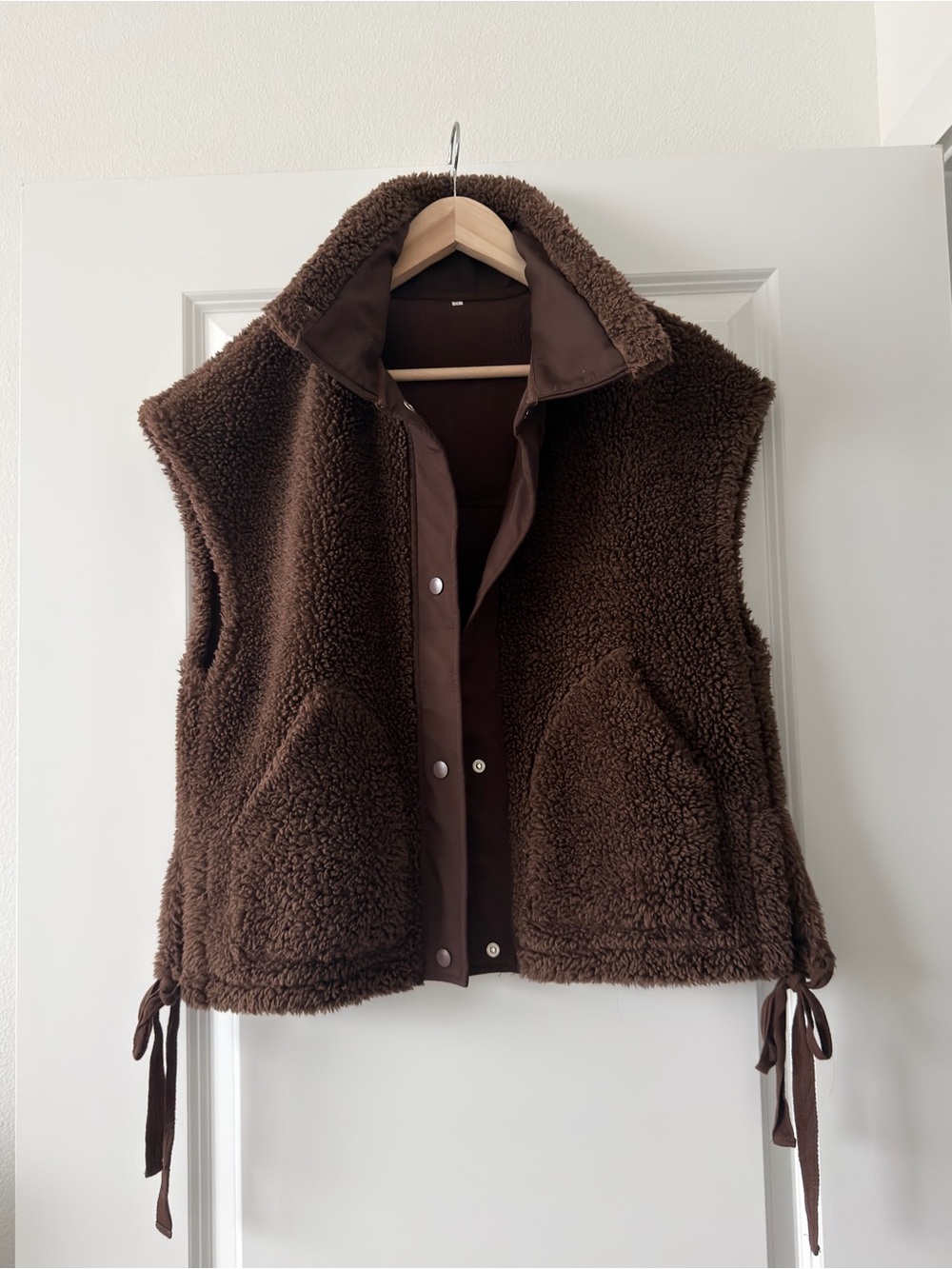 Cozy brown teddy vest